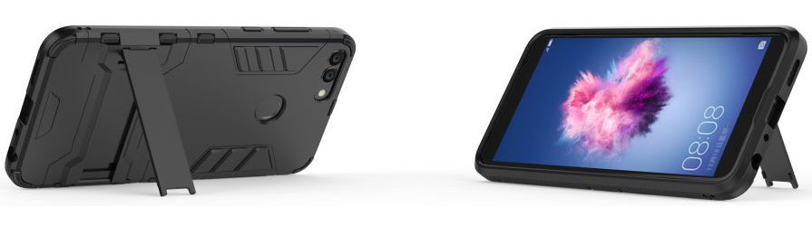 Huawei P Smart Hybride Stand Hoesje Zwart afbeelding 10