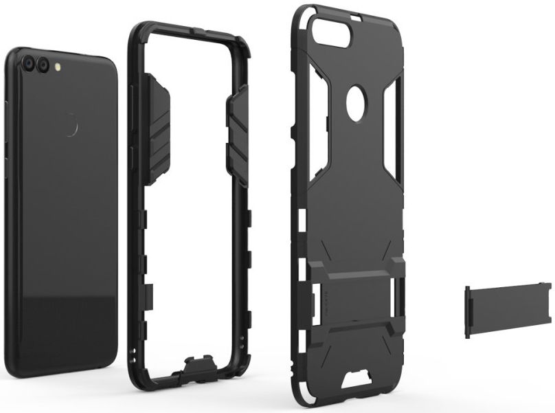 Huawei P Smart Hybride Stand Hoesje Zwart afbeelding 2