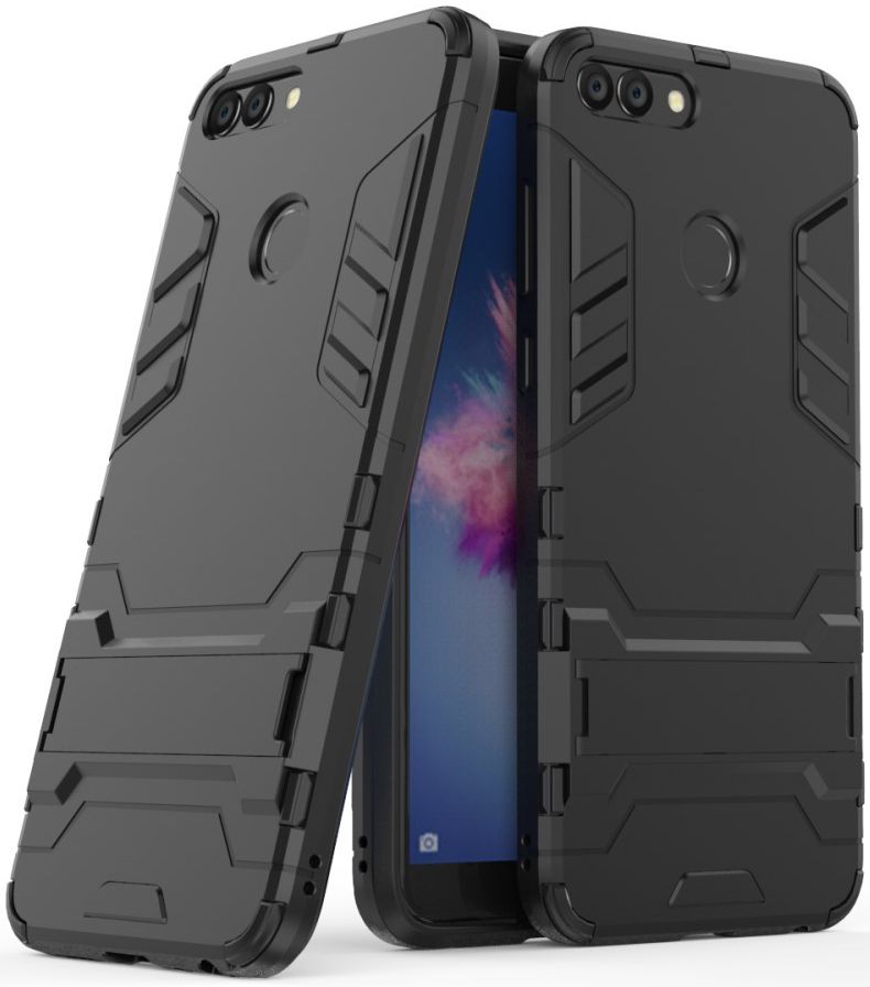 Huawei P Smart Hybride Stand Hoesje Zwart afbeelding 4