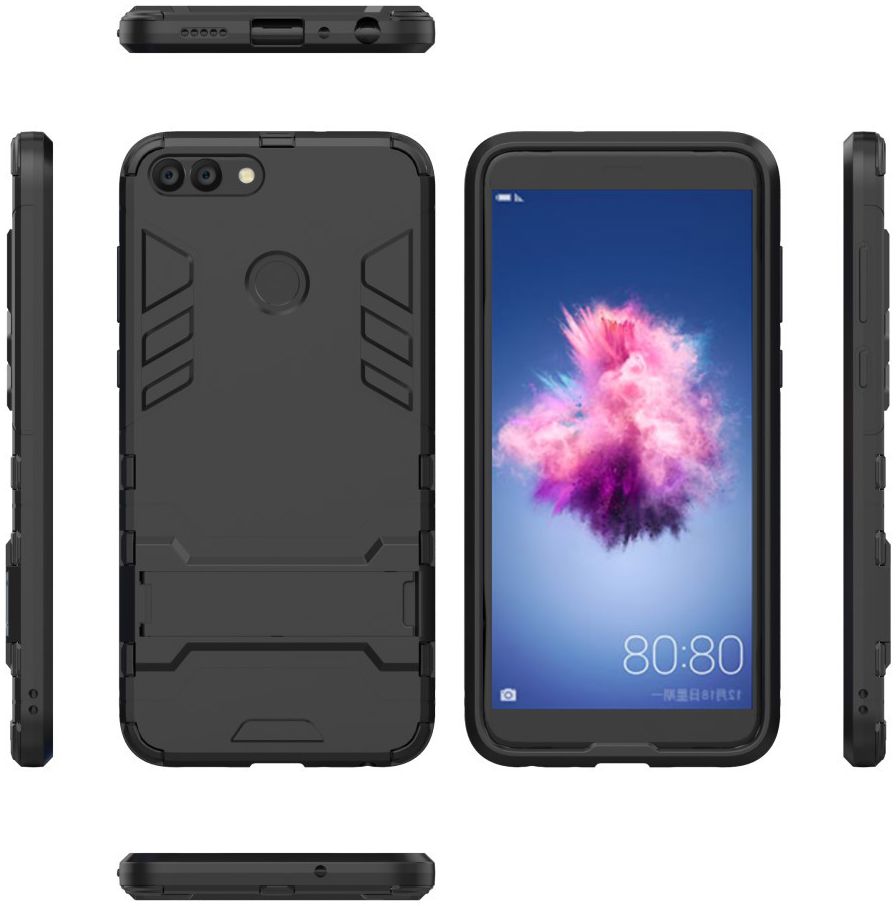 Huawei P Smart Hybride Stand Hoesje Zwart afbeelding 6