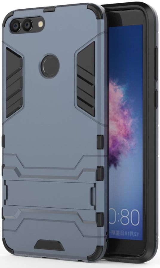 Huawei P Smart Hybride Stand Hoesje Donker Blauw afbeelding 1