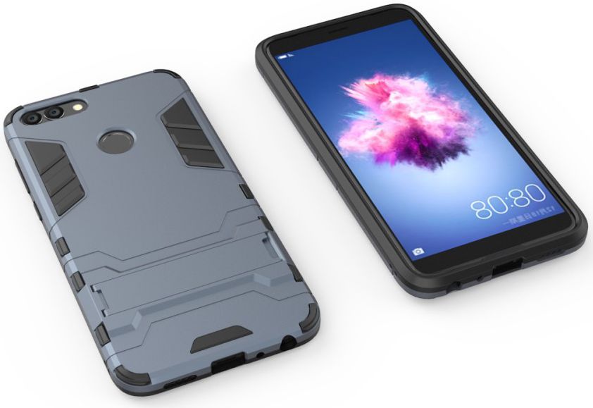 Huawei P Smart Hybride Stand Hoesje Donker Blauw afbeelding 3