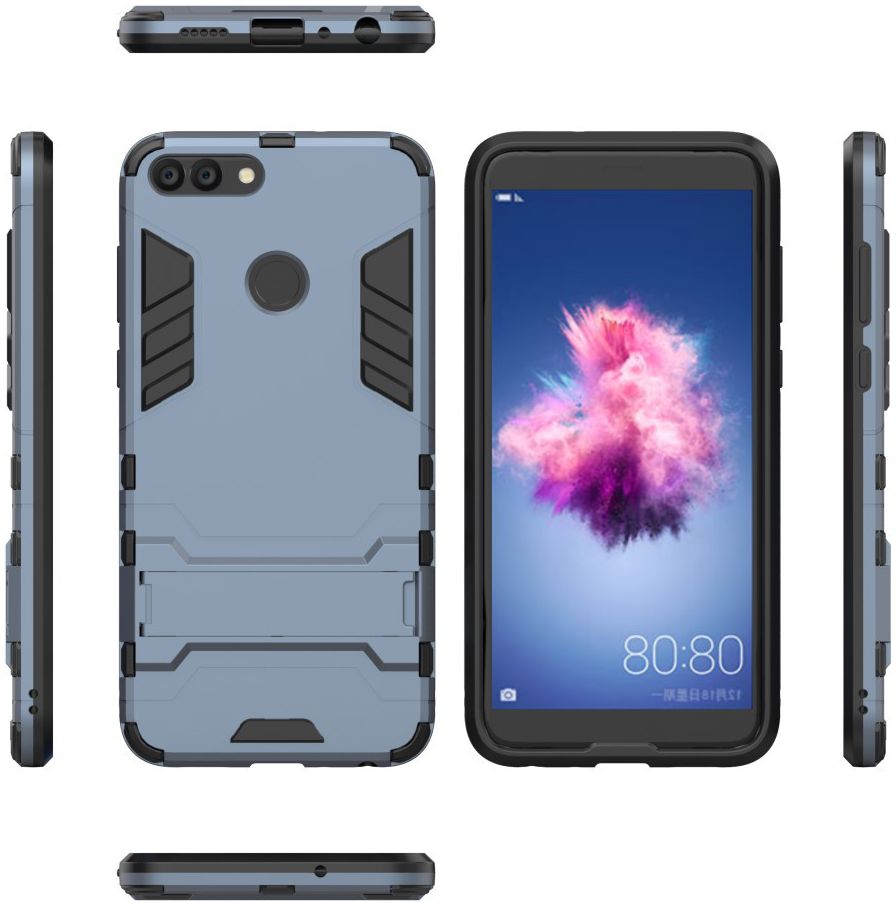 Huawei P Smart Hybride Stand Hoesje Donker Blauw afbeelding 4