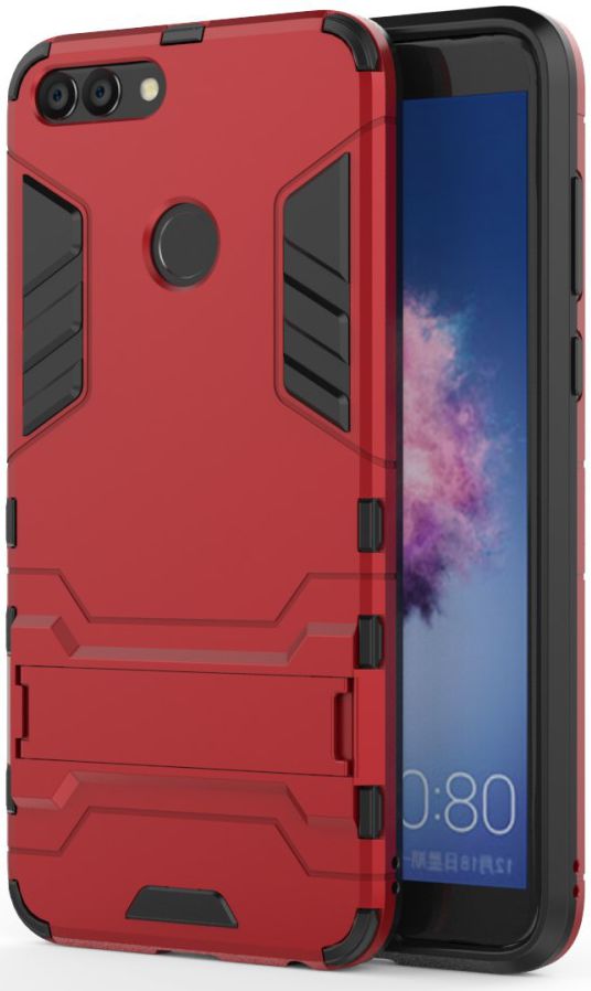 Huawei P Smart Hybride Stand Hoesje Rood afbeelding 1