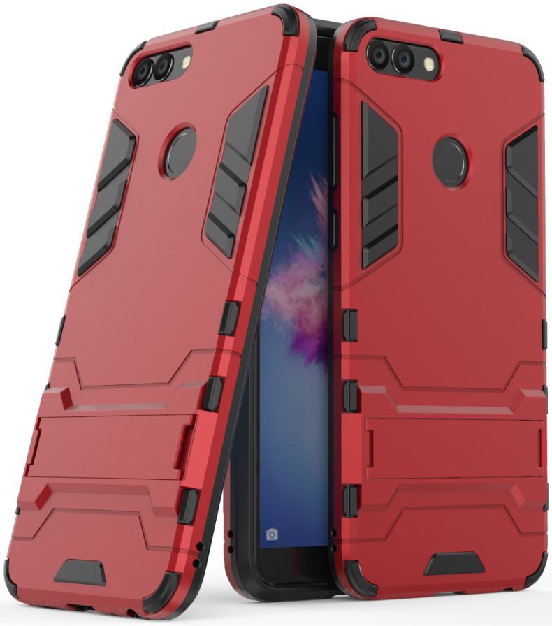 Huawei P Smart Hybride Stand Hoesje Rood afbeelding 2