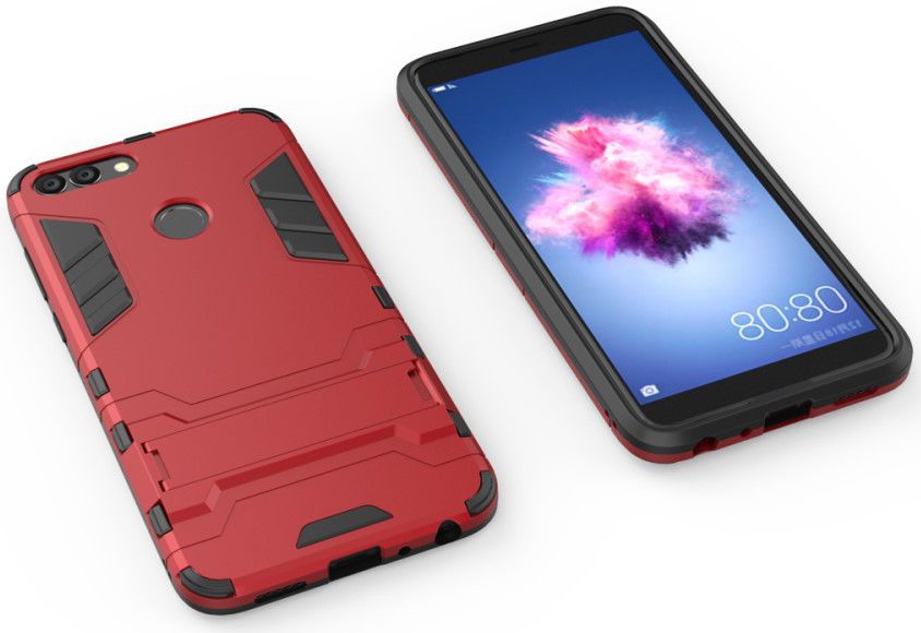 Huawei P Smart Hybride Stand Hoesje Rood afbeelding 3