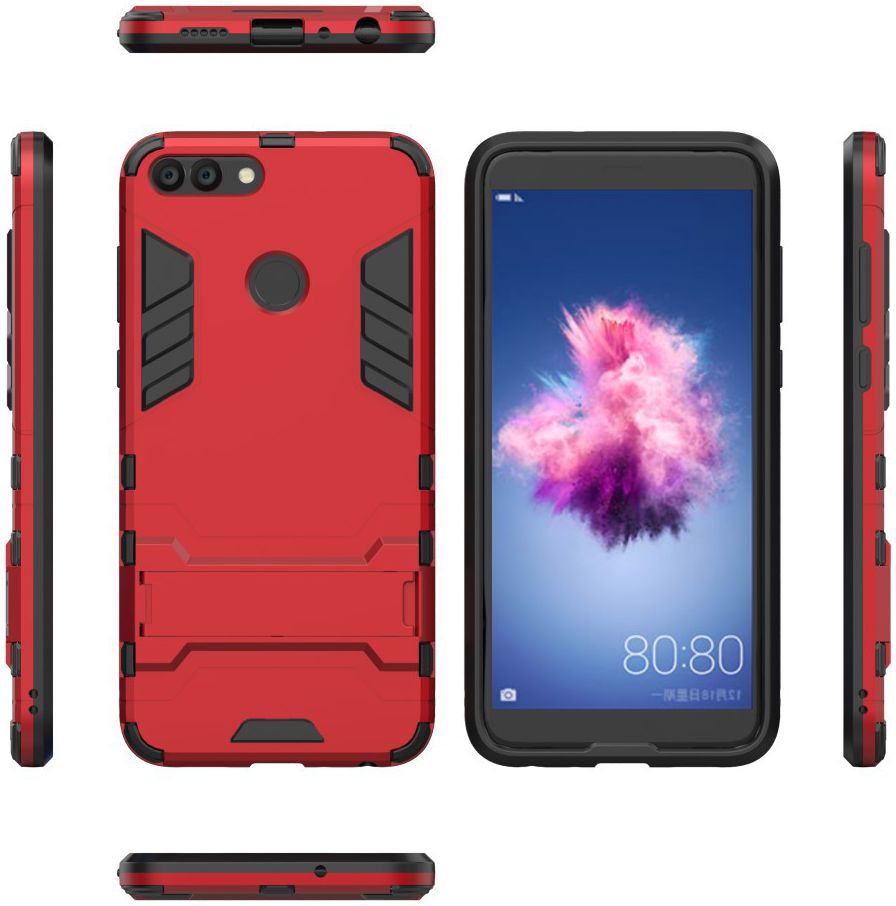 Huawei P Smart Hybride Stand Hoesje Rood afbeelding 4