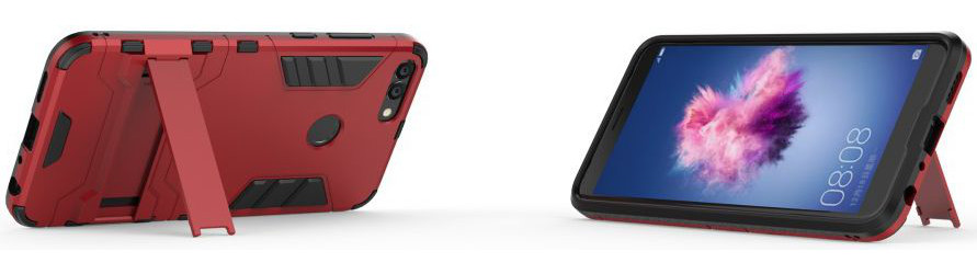 Huawei P Smart Hybride Stand Hoesje Rood afbeelding 5