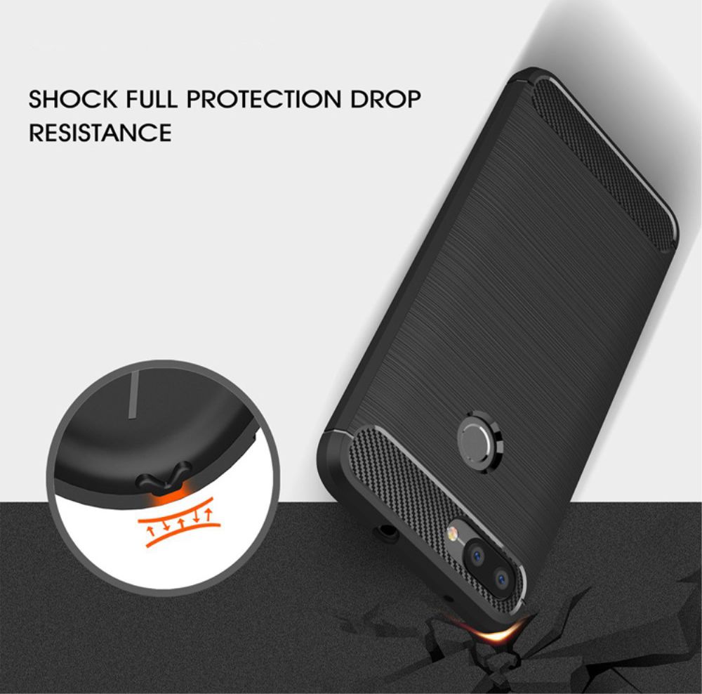 Asus Zenfone Max Plus Geborsteld TPU Hoesje Blauw afbeelding 5