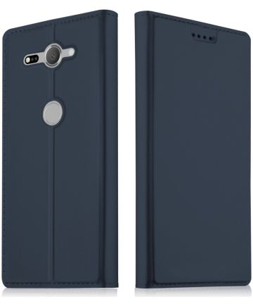 Sony Xperia XZ2 Compact Book Case met Kaarthouder Blauw Hoesjes
