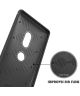 Sony Xperia XZ2 Hoesje TPU Met Leren Textuur Zwart