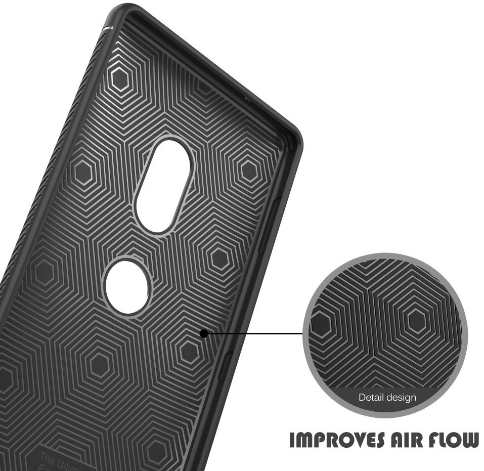 Sony Xperia XZ2 Hoesje TPU Met Leren Textuur Zwart afbeelding 2