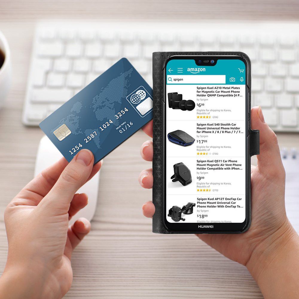 Spigen Wallet S Flip Hoesje Hawei P20 Lite Zwart afbeelding 2