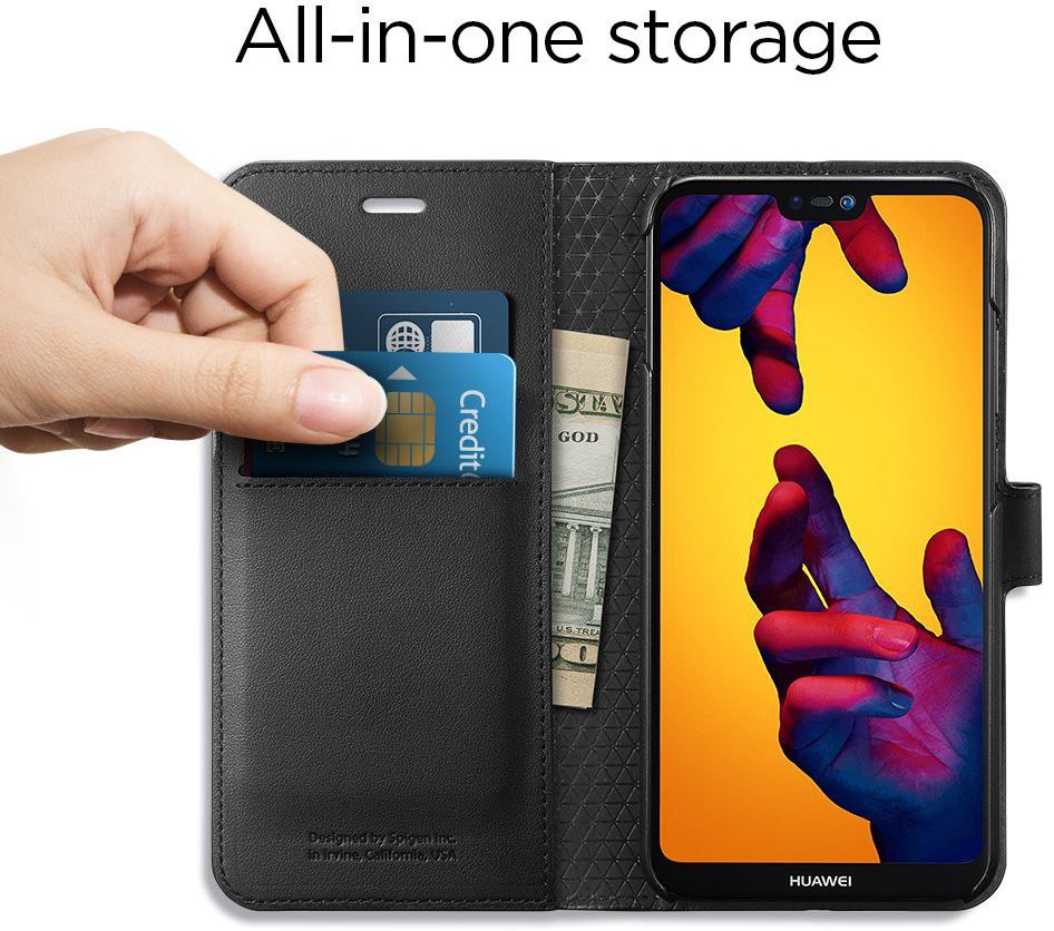 Spigen Wallet S Flip Hoesje Hawei P20 Lite Zwart afbeelding 5