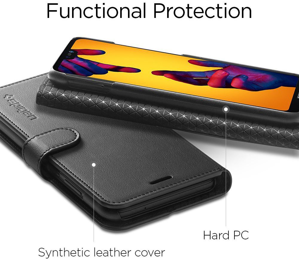 Spigen Wallet S Flip Hoesje Hawei P20 Lite Zwart afbeelding 6