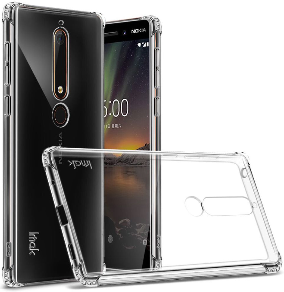 IMAK Nokia 6 (2018) Hoesje Schokbestendig en Flexibel TPU Transparant afbeelding 1