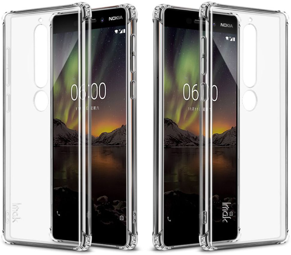 IMAK Nokia 6 (2018) Hoesje Schokbestendig en Flexibel TPU Transparant afbeelding 2