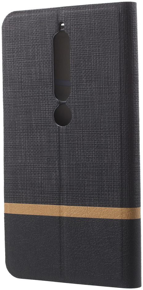 Nokia 6 (2018) Linnen Textuur Flip Hoesje Grijs afbeelding 3
