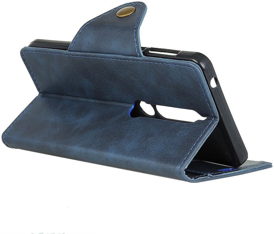 Nokia 6 (2018) Wallet Stand Hoesje Blauw afbeelding 4