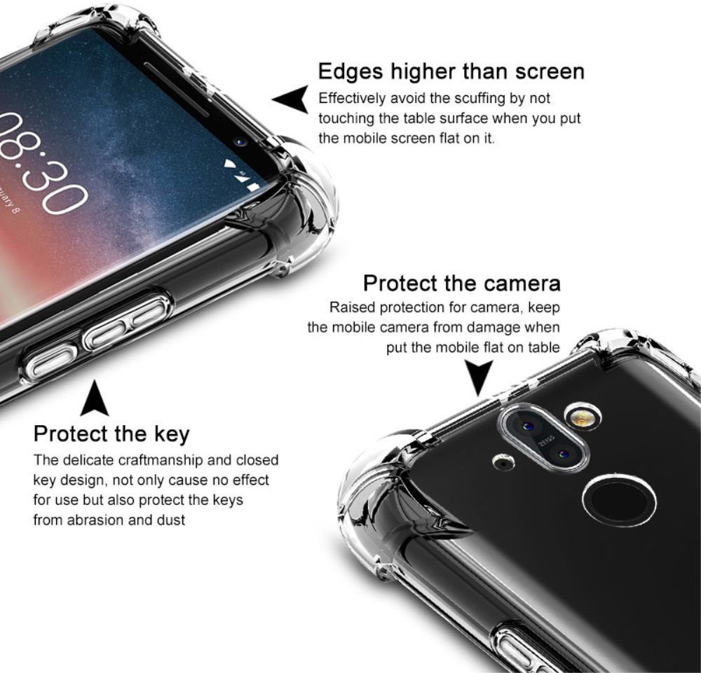 IMAK Nokia 8 Sirocco Hoesje Flexibel en Dun TPU Transparant afbeelding 6