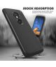 Motorola Moto G6 Play Backcover met Lederen Coating Zwart