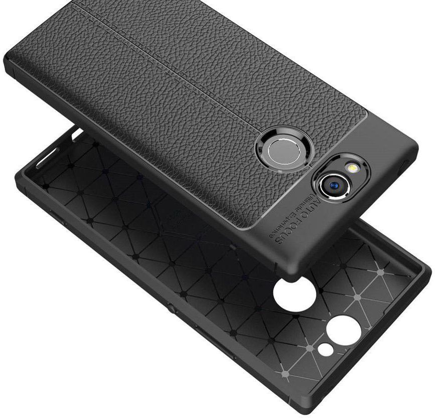 Sony Xperia XA2 Hoesje met Kunstleer Coating Zwart afbeelding 7