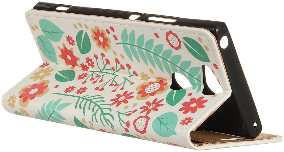 Sony Xperia XA2 Portemonnee Print Hoesje Leaves afbeelding 2