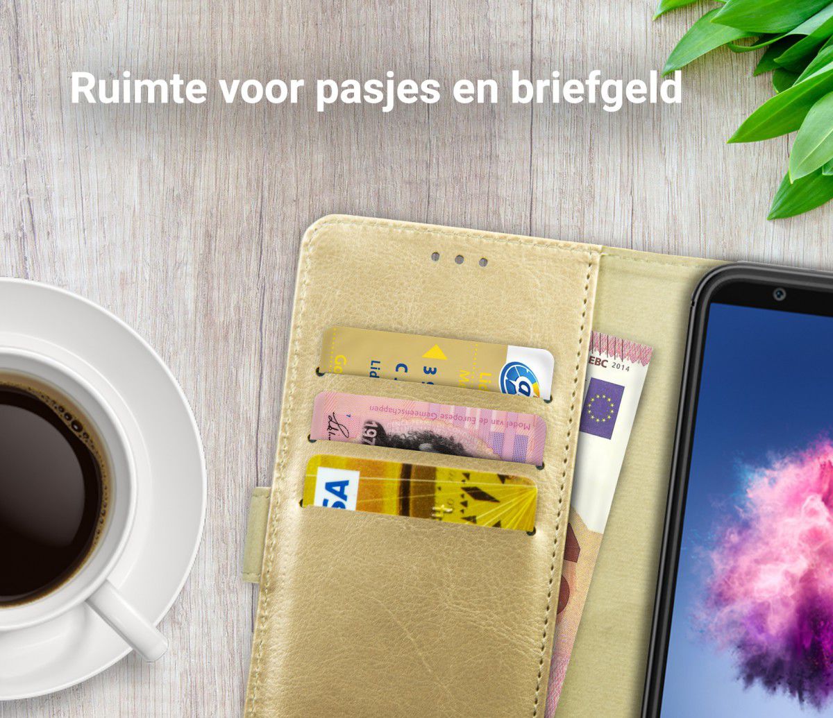 Rosso Element Huawei P Smart Hoesje Book Cover Goud afbeelding 4