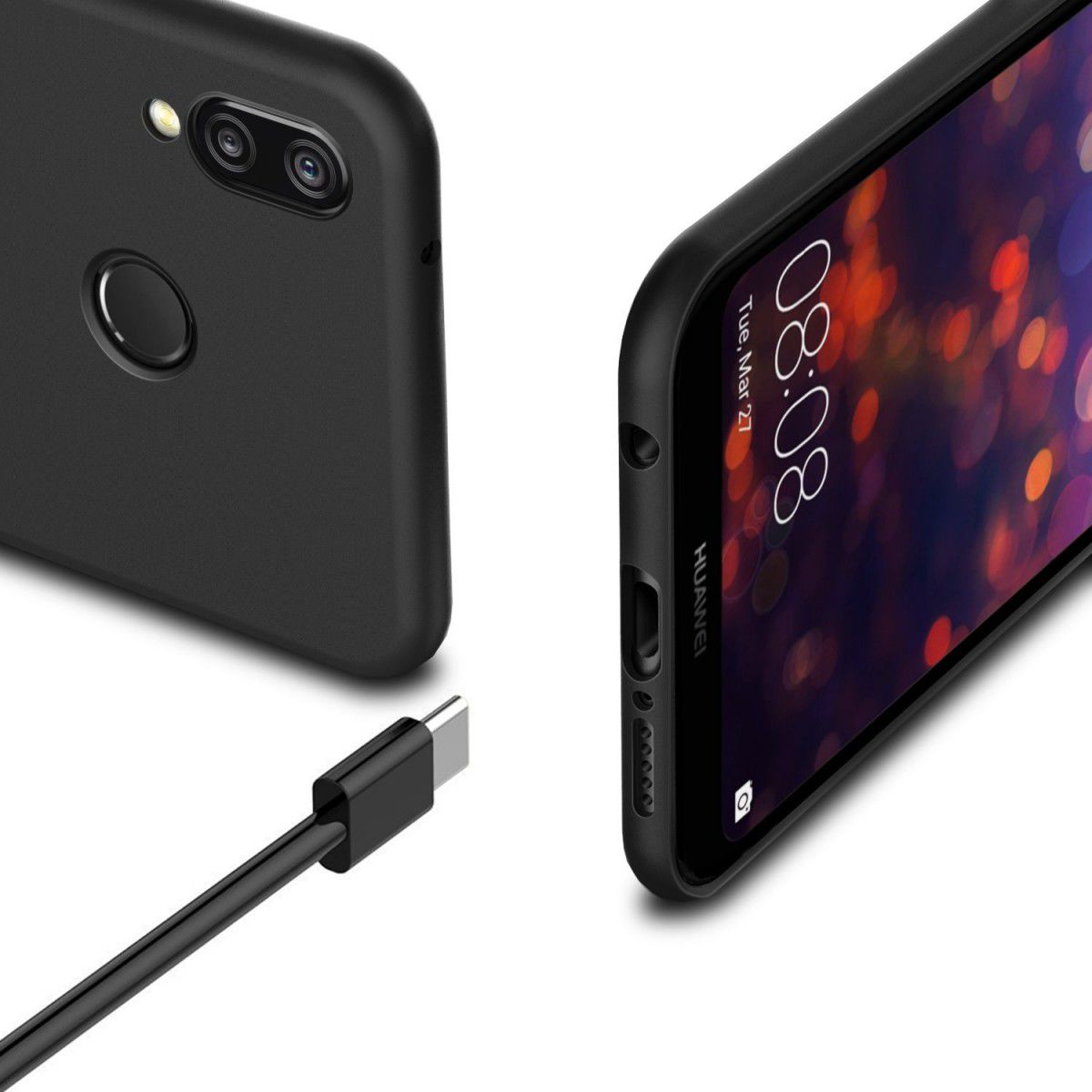 Huawei P20 Lite TPU Hoesje Zwart afbeelding 7