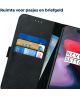 Rosso Deluxe OnePlus 6 Hoesje Echt Leer Book Case Zwart