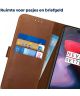 Rosso Deluxe OnePlus 6 Hoesje Echt Leer Book Case Bruin