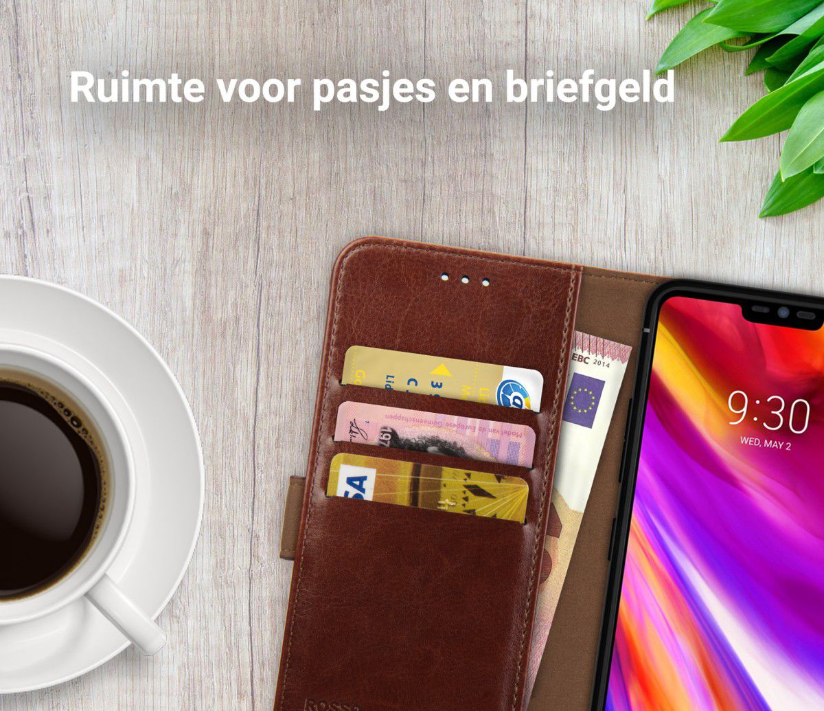 Rosso Element LG G7 Hoesje Book Cover Bruin afbeelding 9