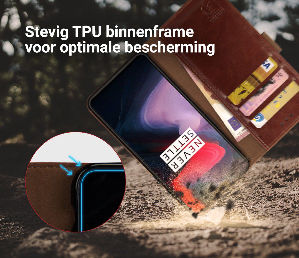 Rosso Element OnePlus 6 Hoesje Book Cover Bruin afbeelding 5