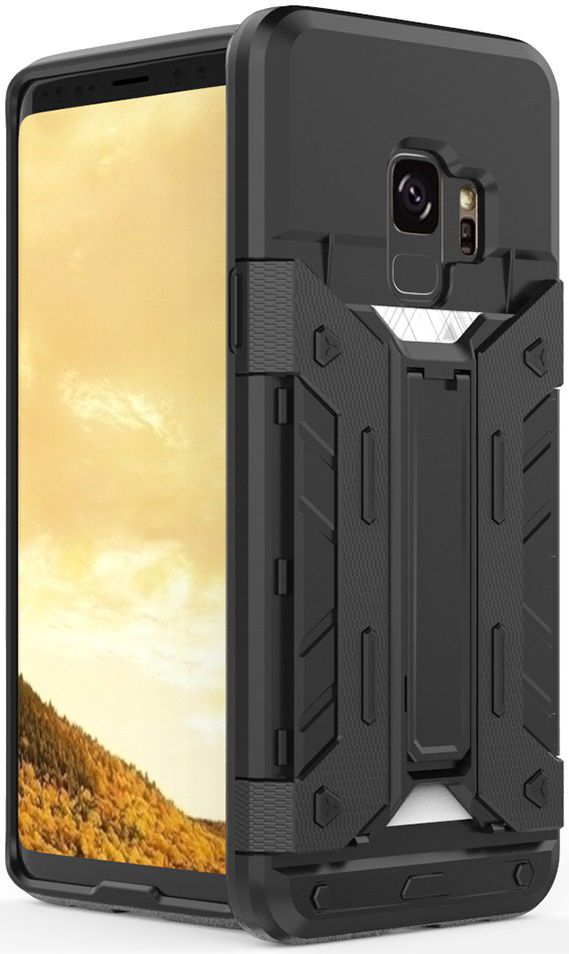 Hybride Samsung Galaxy S9 Hoesje met Kaarthouder Zwart afbeelding 1