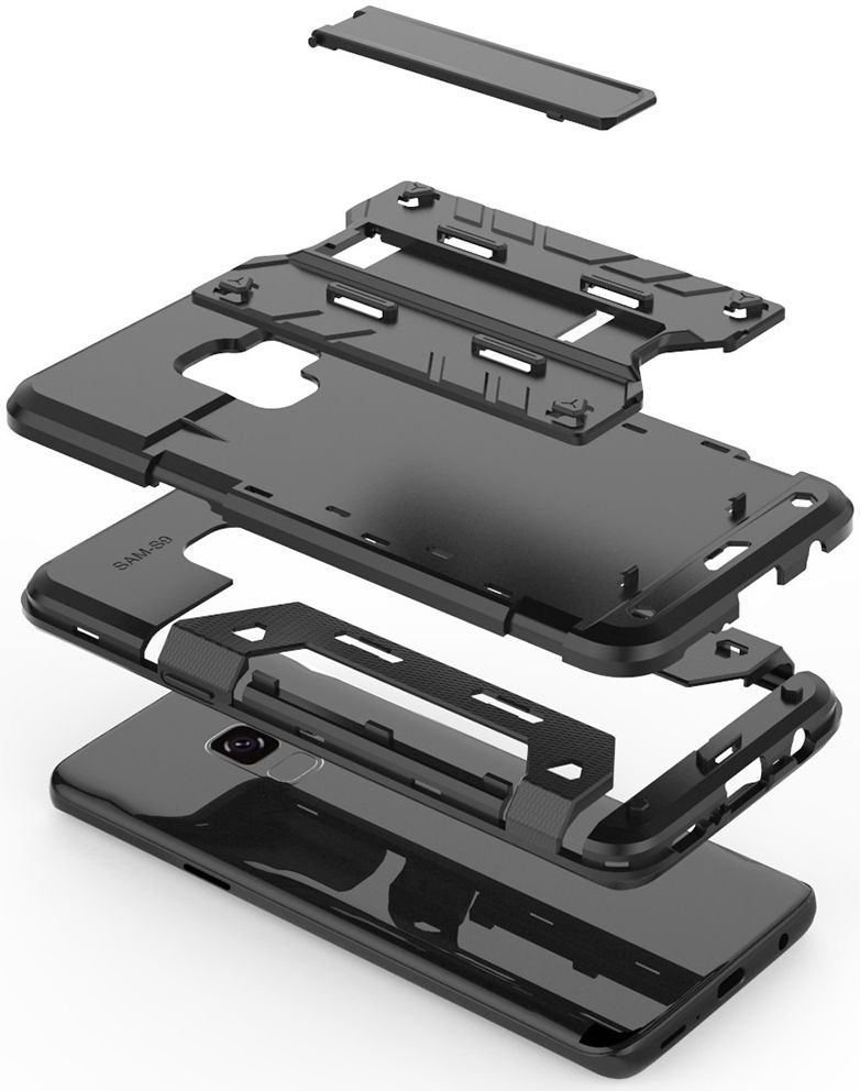 Hybride Samsung Galaxy S9 Hoesje met Kaarthouder Zwart afbeelding 7