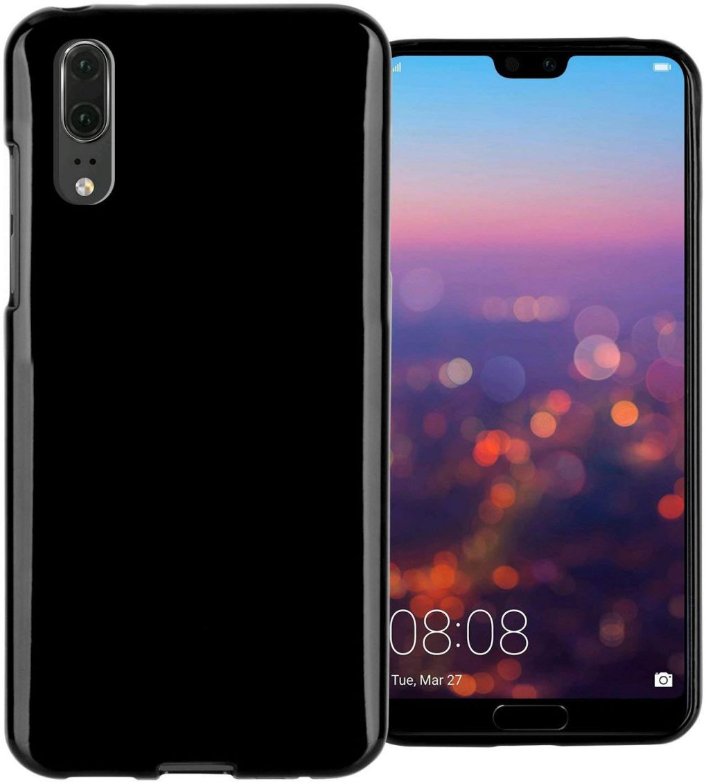 Huawei P20 Hoesje met Bumper Zwart afbeelding 1