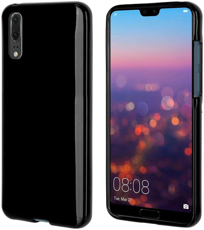 Huawei P20 Hoesje met Bumper Zwart afbeelding 2
