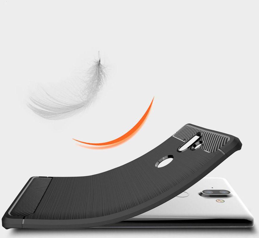 Nokia 8 Sirocco Geborsteld TPU Hoesje Zwart afbeelding 4
