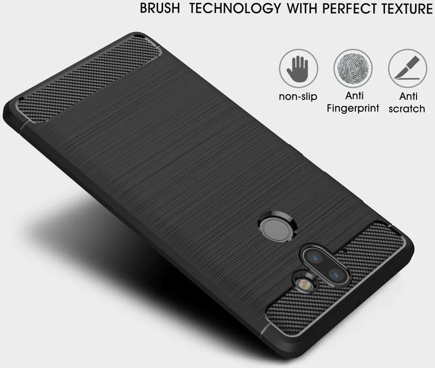 Nokia 8 Sirocco Geborsteld TPU Hoesje Zwart afbeelding 6