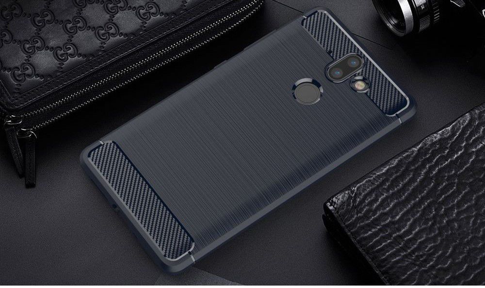 Nokia 8 Sirocco Geborsteld TPU Hoesje Blauw afbeelding 2