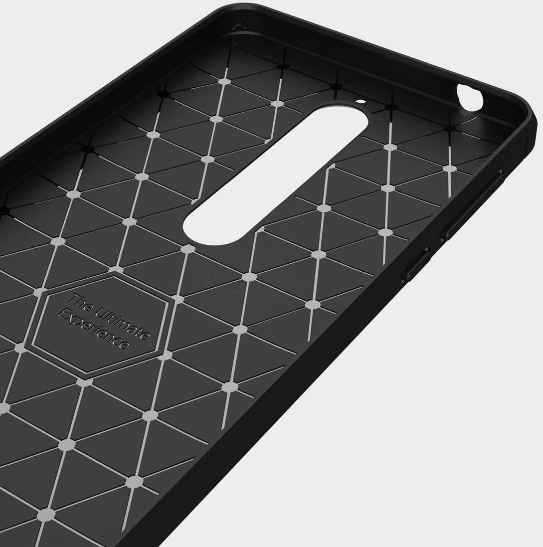 Nokia 6 (2018) Geborsteld TPU Hoesje Blauw afbeelding 4