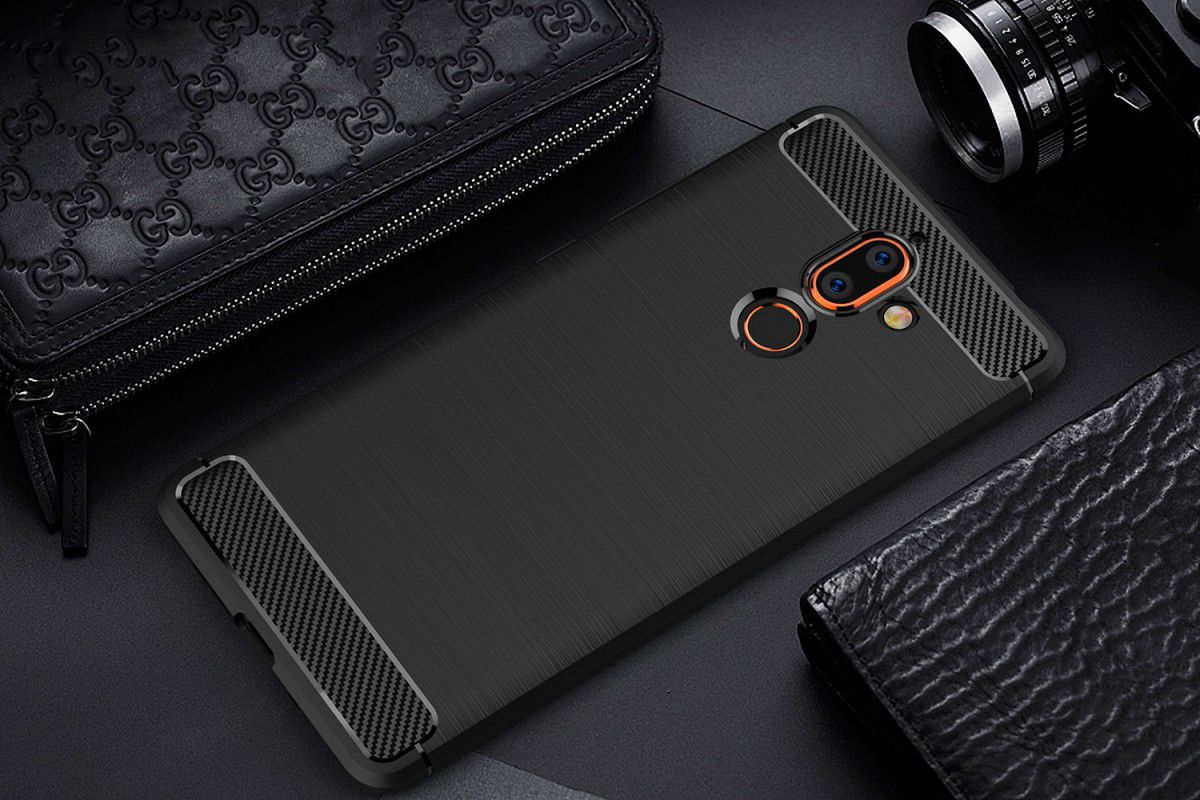Nokia 7 Plus Geborsteld TPU Hoesje Zwart afbeelding 11