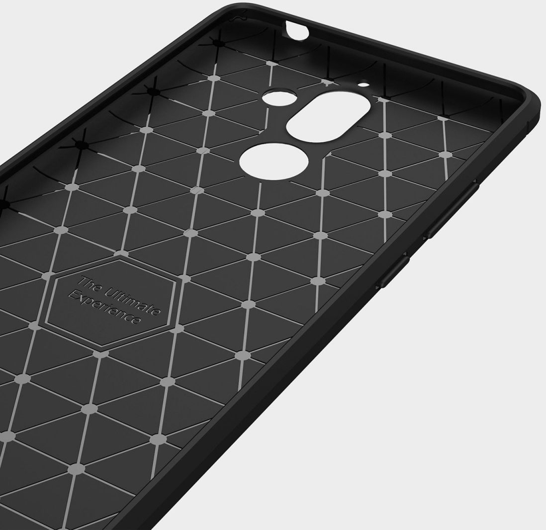 Nokia 7 Plus Geborsteld TPU Hoesje Zwart afbeelding 10