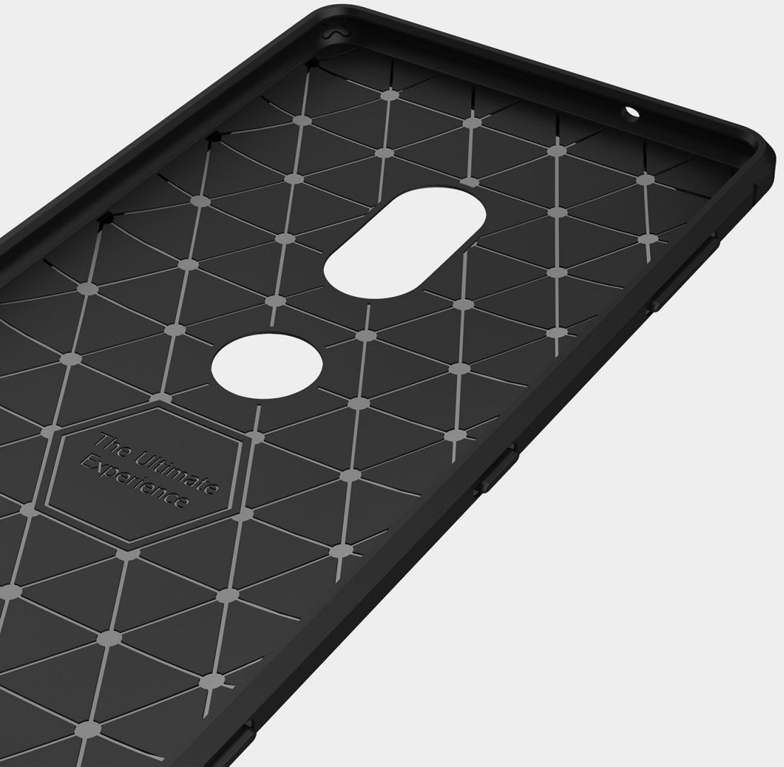 Sony Xperia XZ2 Geborsteld TPU Hoesje Zwart afbeelding 4