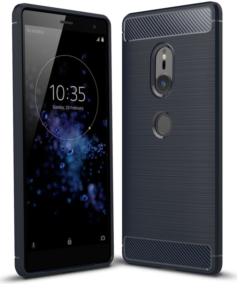 Sony Xperia XZ2 Geborsteld TPU Hoesje Blauw afbeelding 1