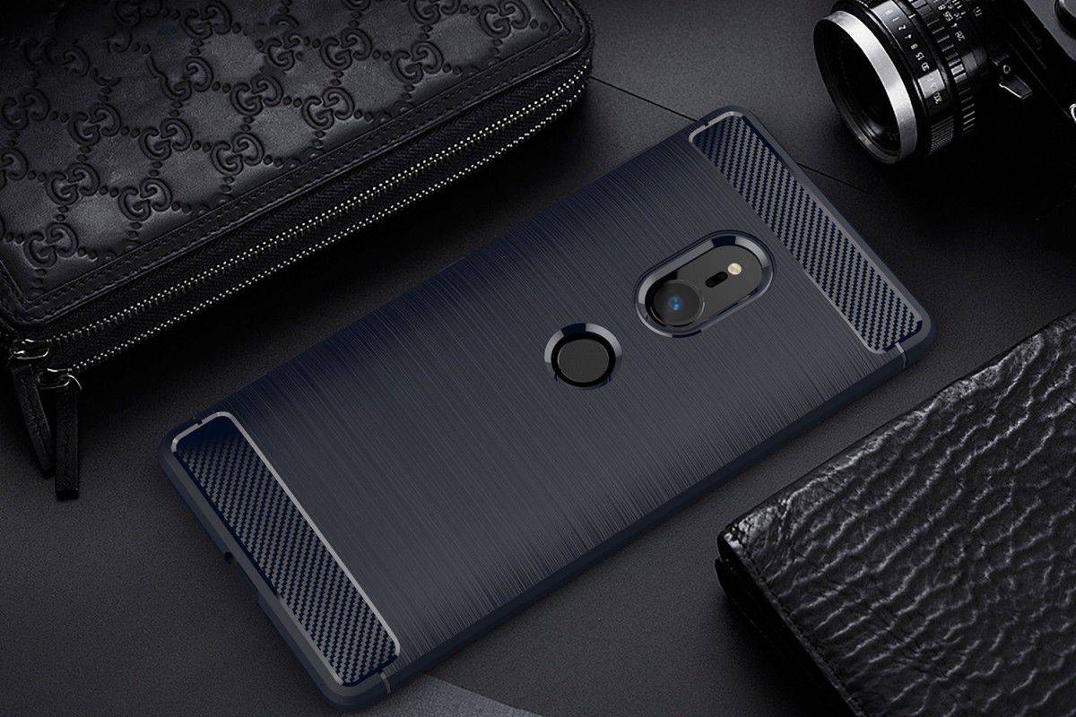 Sony Xperia XZ2 Geborsteld TPU Hoesje Blauw afbeelding 2