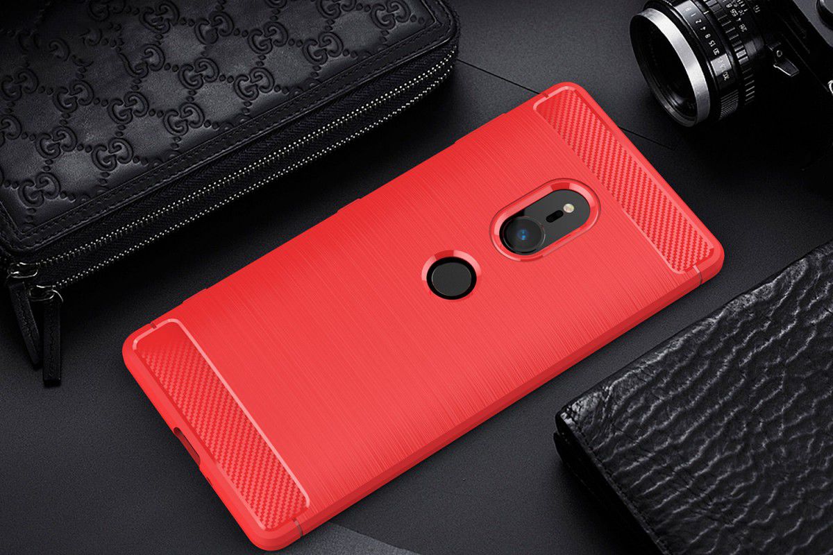 Sony Xperia XZ2 Geborsteld TPU Hoesje Rood afbeelding 2