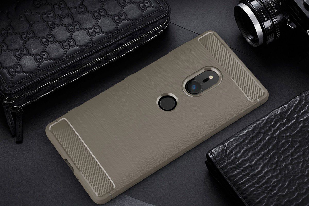 Sony Xperia XZ2 Geborsteld TPU Hoesje Grijs afbeelding 2