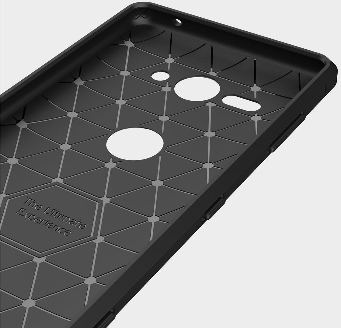 Sony Xperia XZ2 Compact Geborsteld TPU Hoesje Zwart afbeelding 2