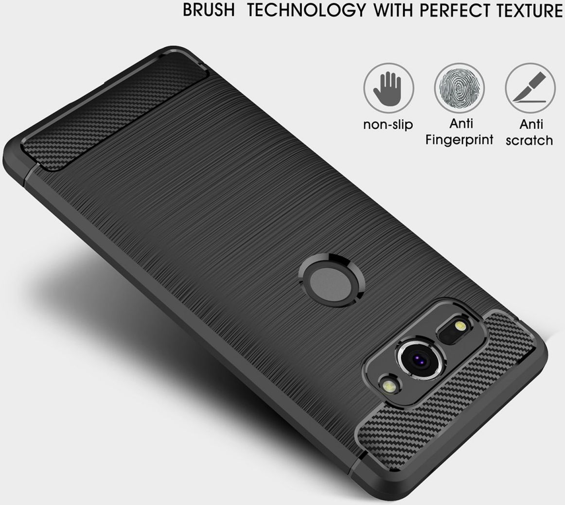 Sony Xperia XZ2 Compact Geborsteld TPU Hoesje Zwart afbeelding 9